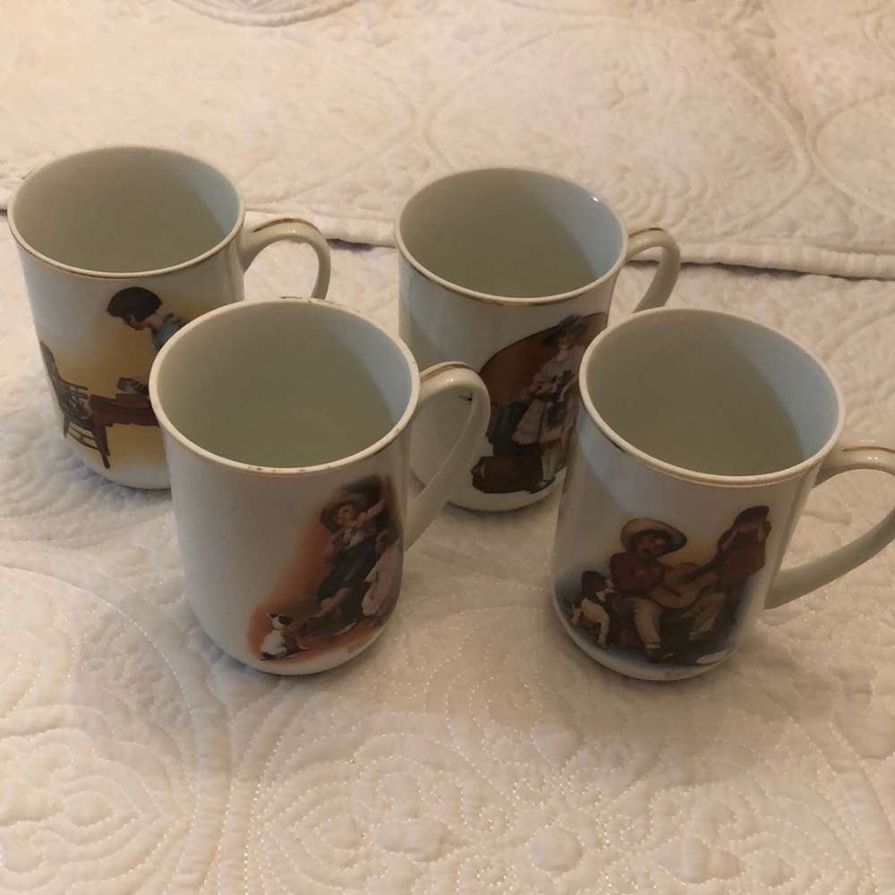 Norman Rockwell mugs, 1981, set of four‎